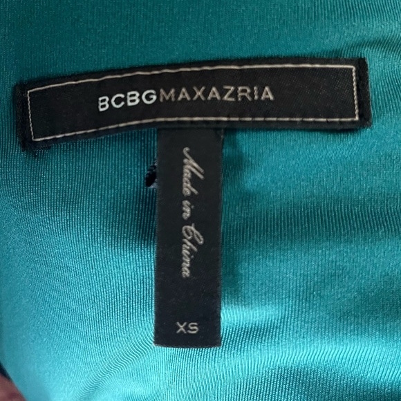BCBG MAXAZRIA ~ Beautiful Sheer Navy over Green “Sven” Mini Dress ~ Size XS - Picture 8 of 10